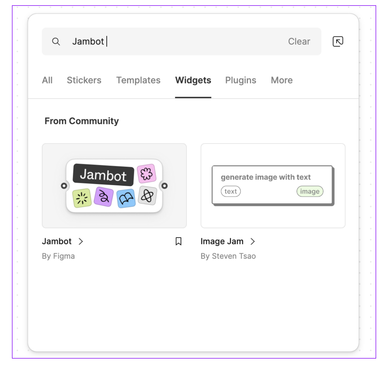 How to make the most of Figma AI: the best features, functions and plugins 10 Screenshot of typing jambot in to search bar