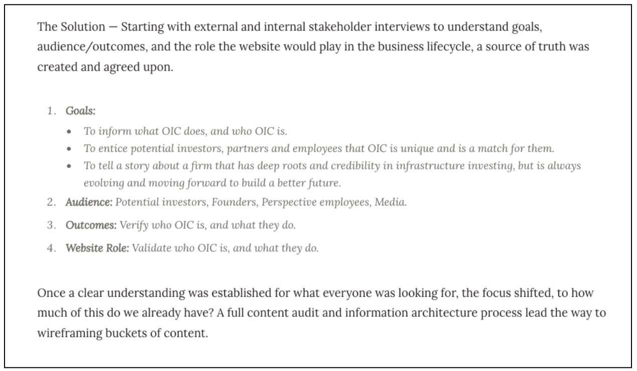 How to create the best UI design portfolio: 10 tips and best practices 4 Screenshot of project brief