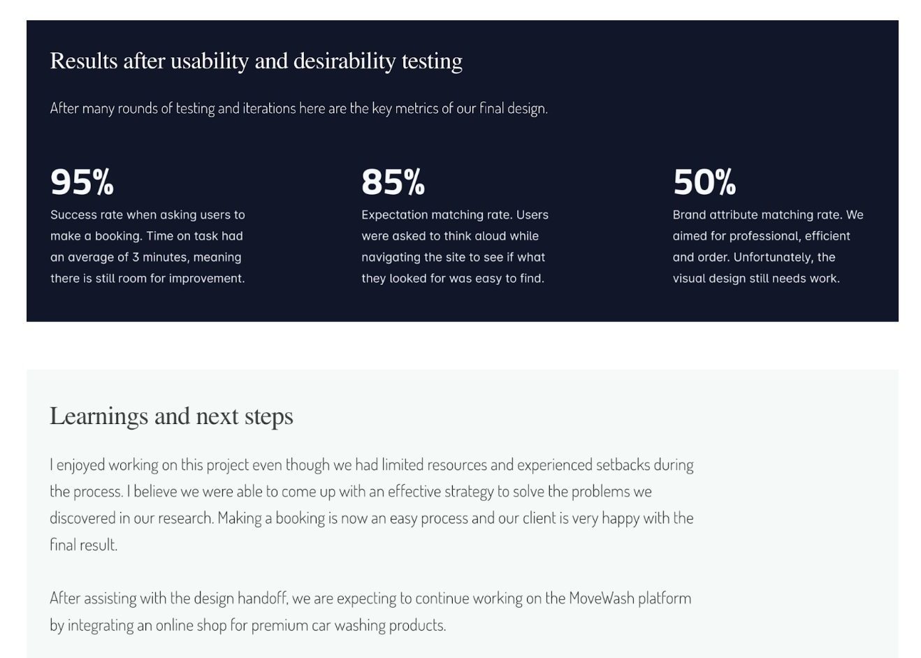 5 UX research project examples to inspire your portfolio 7 usability and desirability testing for Move Wash project planning
