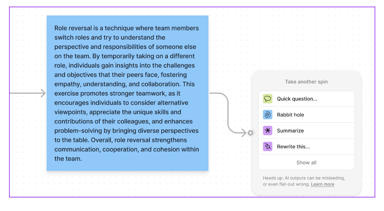 How to make the most of Figma AI: the best features, functions and plugins 16 Screenshot of Jambot producing another sticky explaining technique in more detail