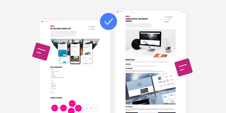Two examples from a sample portfolio