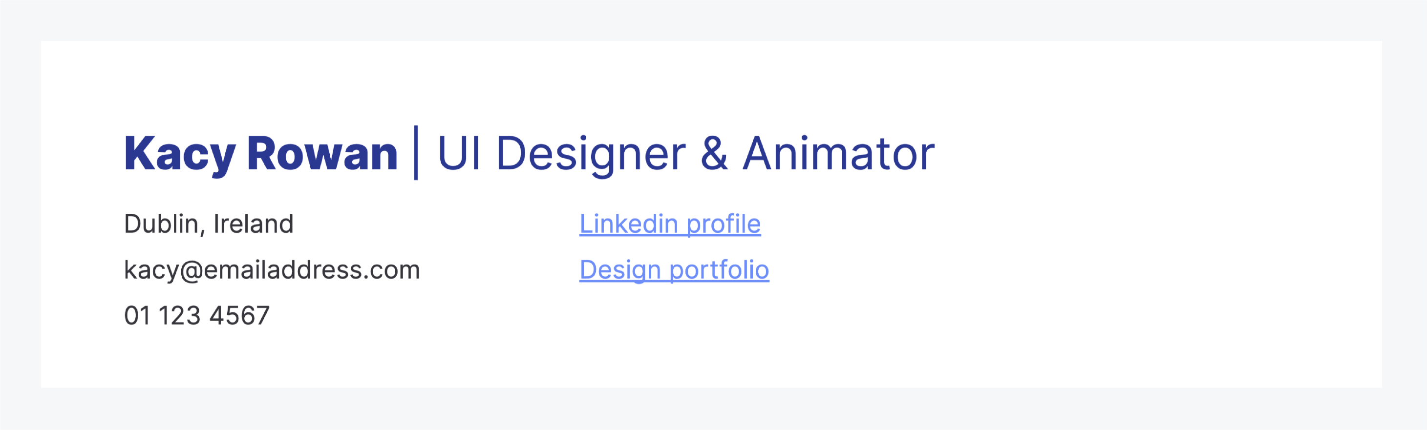 How to write a UI designer CV: Template and best practices 3 CV template info