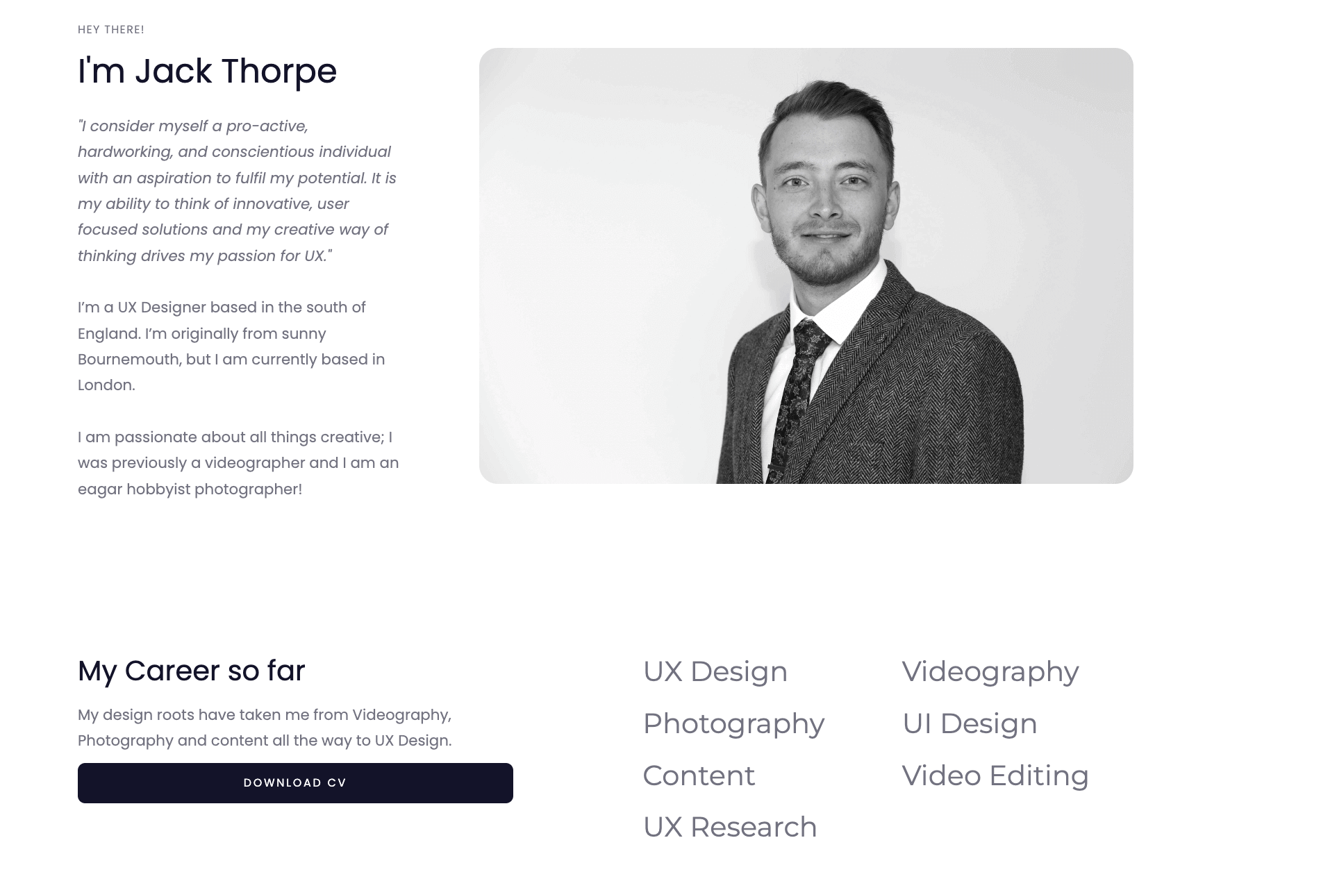 6 inspirational UX design portfolios created by our graduates 6 Jack portfolio 2