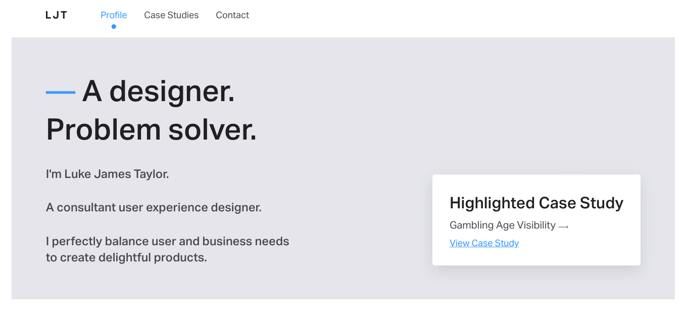 8 UX portfolio tips & best practices all designers should follow 2 Luke james taylor UX portfolio