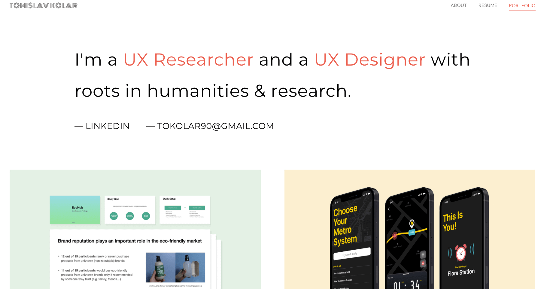 The top 10 UX portfolio builders (and their pros and cons) 8 Tomislav Kolar UX portfolio