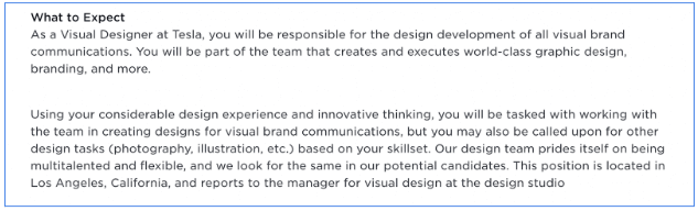 Visual Design vs. UI Design: What’s the Difference? 3 tesla visual design job ad