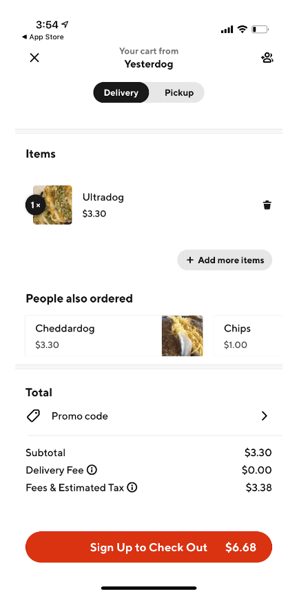 7 Examples of good digital UX design 3 doordash's guest view