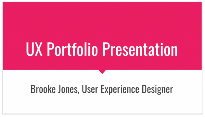 Your ultimate UX portfolio presentation guide: How to present your UX design portfolio in a job interview 2 opening slide example