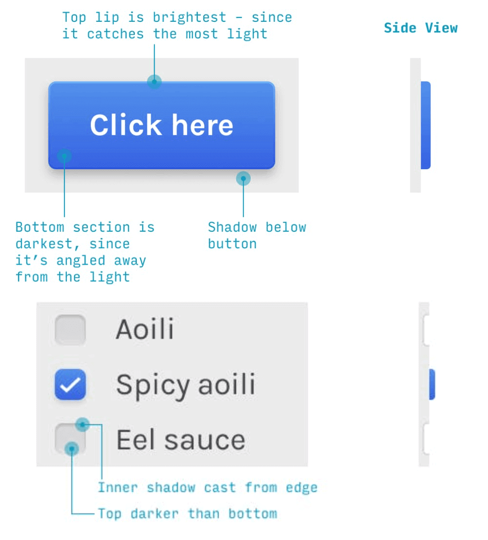 8 UI Design Dos and Don’ts (With Examples) 5 imitate the real world light example