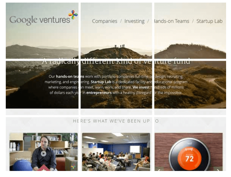 What is the rule of thirds in UX/UI design? A complete guide on how to use it 2 Screenshot of Google ventures website