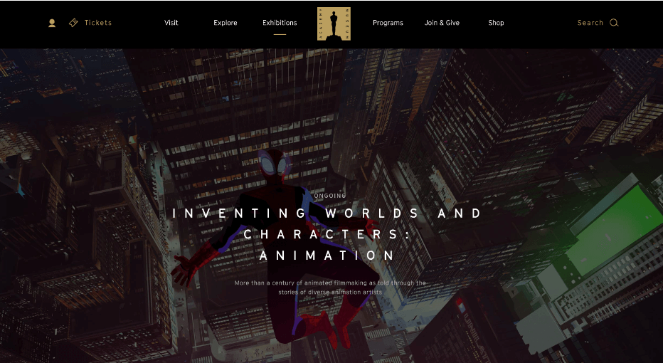 10 content design examples to take inspiration from 8 Screenshot of the exhibit page on the academy museum website