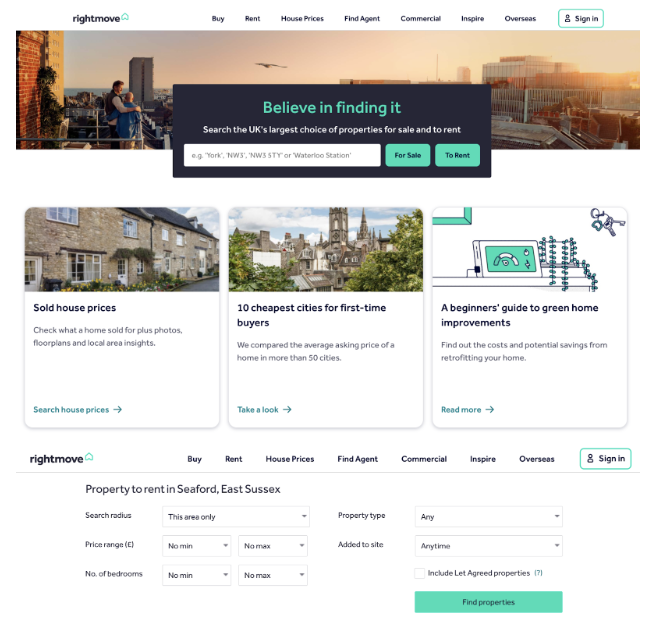 5 inspiring product design examples (and what we can learn from them) 9 Screenshot of the Rightmove online property portal