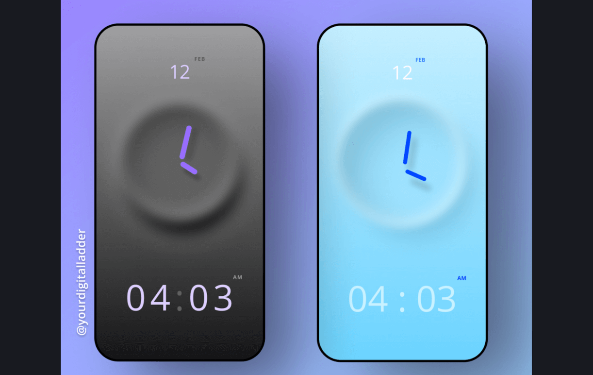 What is neumorphism in UI design? (And how to use it) 5 screenshot of the Digital clock design by Gagandeep Singh